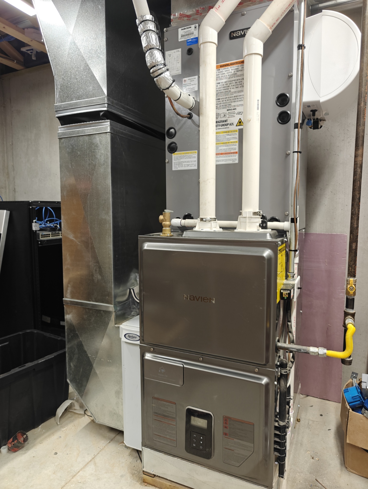 Navien indoor air handler installation